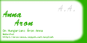 anna aron business card
