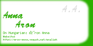 anna aron business card